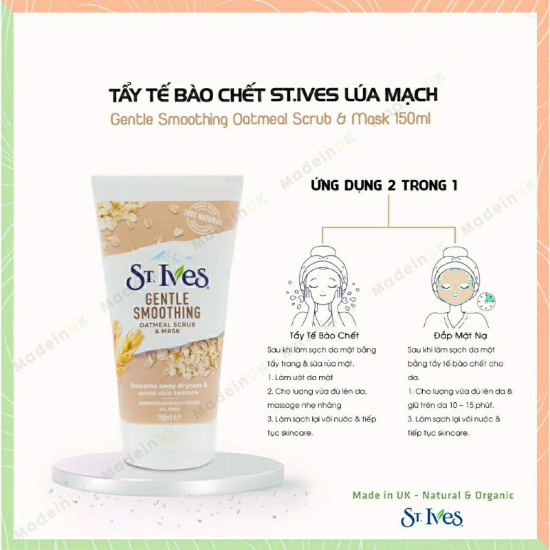 Sữa rửa mặt tẩy da chết St.Ives 170g của Mỹ