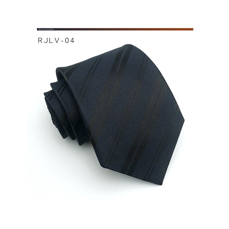 Cà vạt nam 8cm họa tiết sọc/ chấm bi màu nâu thích hợp cho tiệc cưới