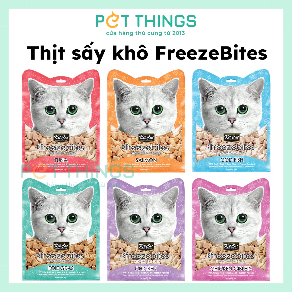 Thịt sấy cho mèo Kit Cat FreezeBites 15g ăn vặt thưởng