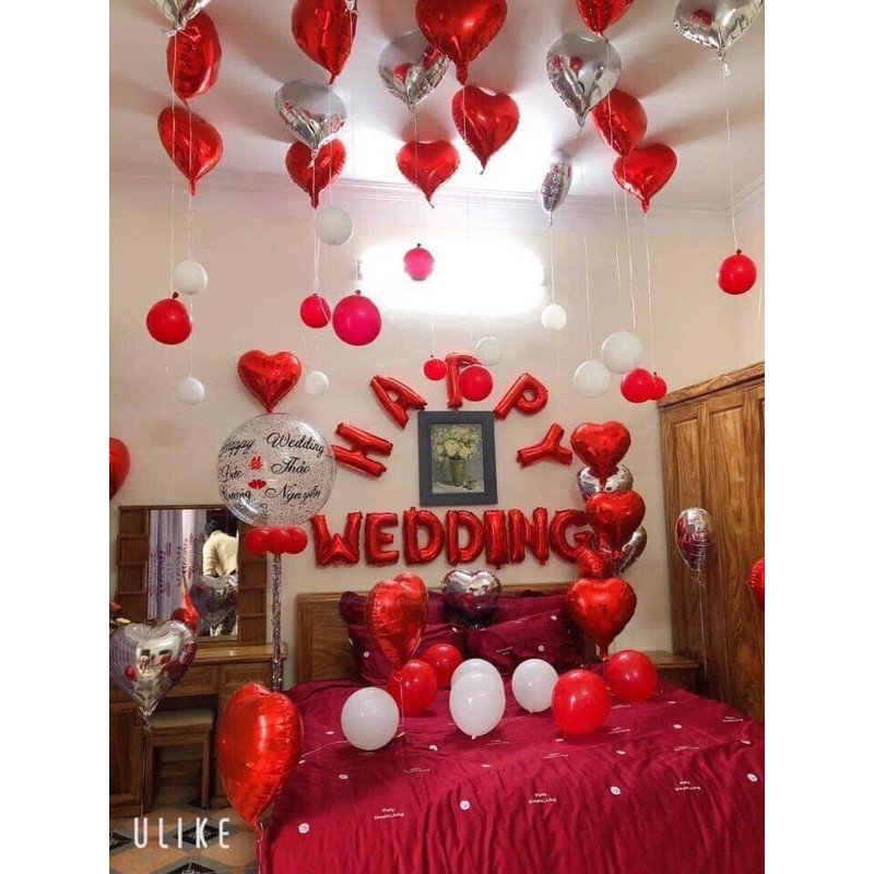 [Mã LIFEXANH03 giảm 10% đơn 500K] ❤️MẪU MỚI❤️ Set bóng trang trí phòng cưới, happy wedding