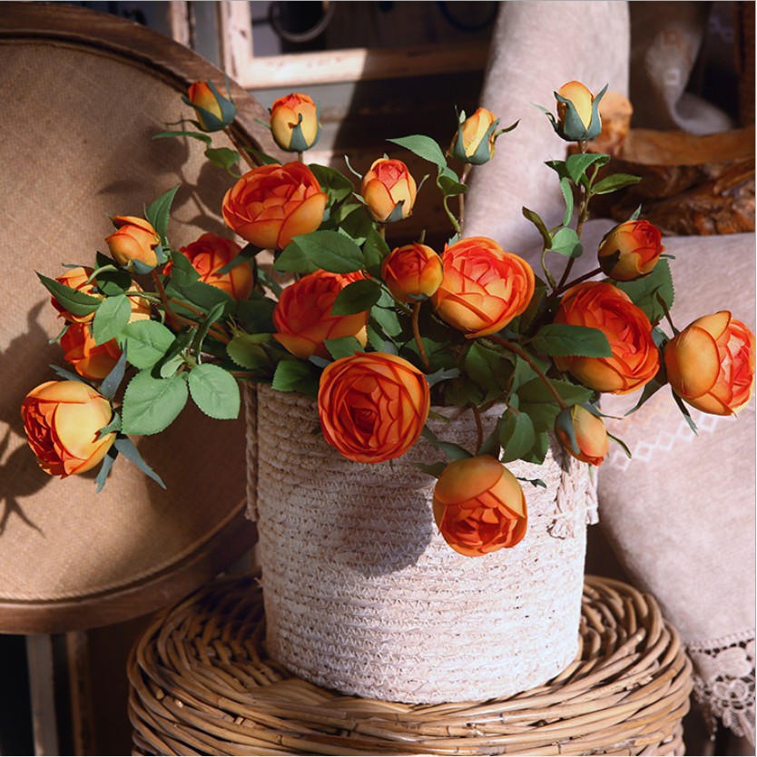 Hoa hồng giả để bàn trang trí-HOA LỤA cao cấp