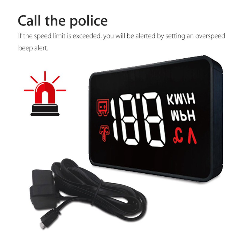 Car Hud Head Up Obd2 Gps Display Speed Warning Device A100