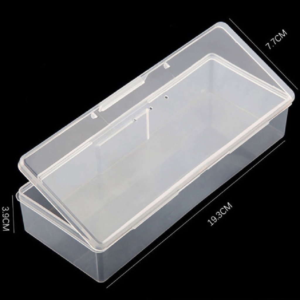Hộp Nhựa Trong Suốt Hình Chữ Nhật Đựng Cọ Trang Trí Móng Tay