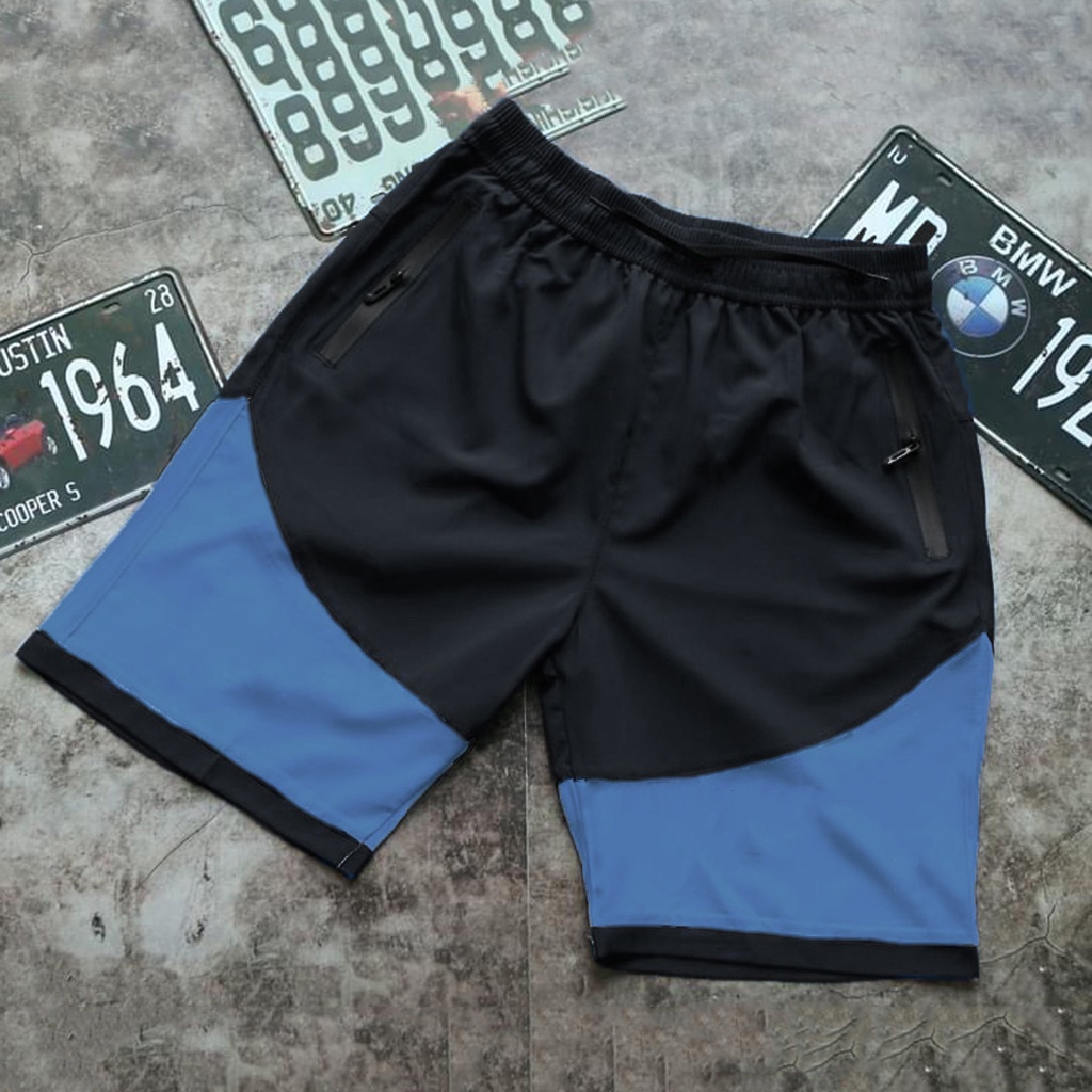 Quần đùi nam, quần short nam hai màu vải gió chun co giãn mềm mại thoải mái