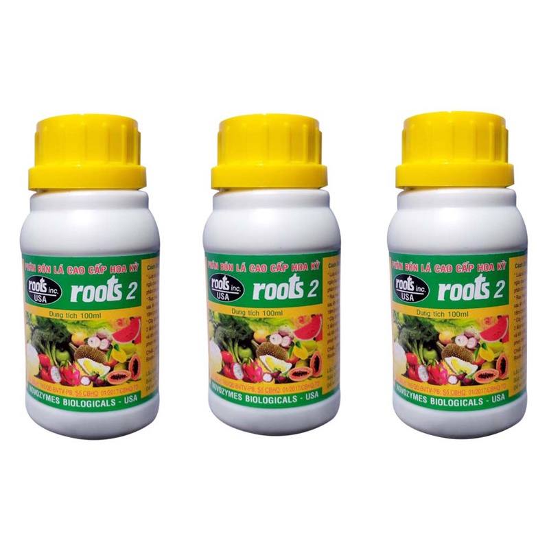 COMBO 3 chai ROOTS 2 dung tích 100ml / chai ROOTS2 - Kích rễ cao cấp ROOT cho cây trồng của Novozyme USA