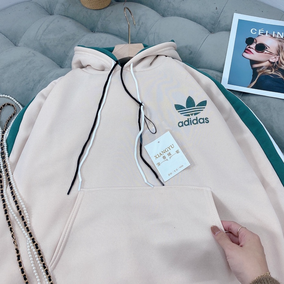 Áo hoodie Adidas chất nỉ Tàu loại 1_dáng thụng có mũ lót 2 lớp (kèm ảnh thật, video) | BigBuy360 - bigbuy360.vn