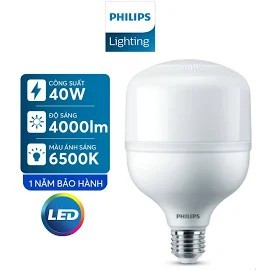 Bóng PHILIPS LED Bulb trụ MV 40W E27 -  - Tiết kiệm điện, chất lượng ánh sáng cao