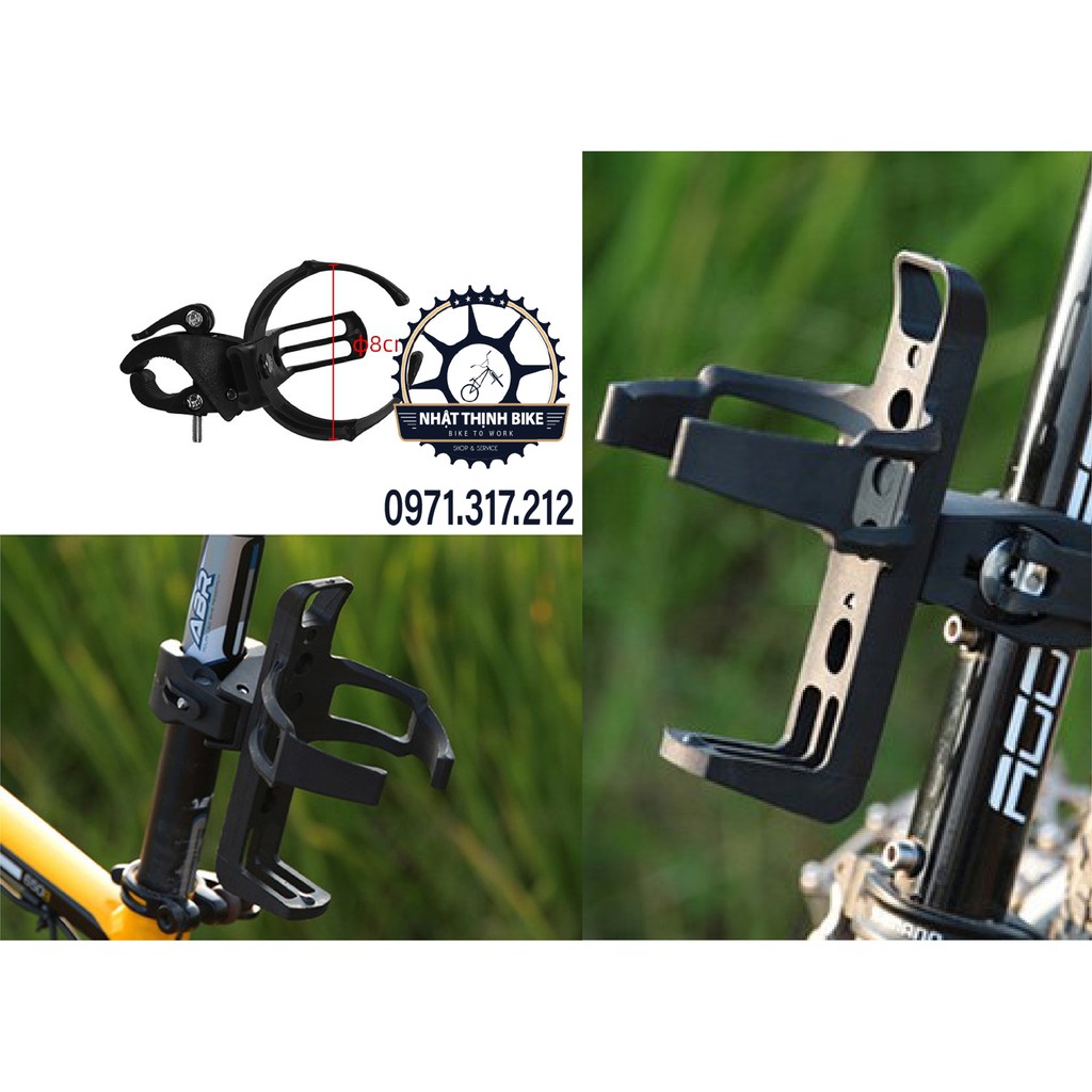 Giá đỡ bình nước xe đạp giá treo bình nước xe đạp xoay 360 độ không cần lắp ốc