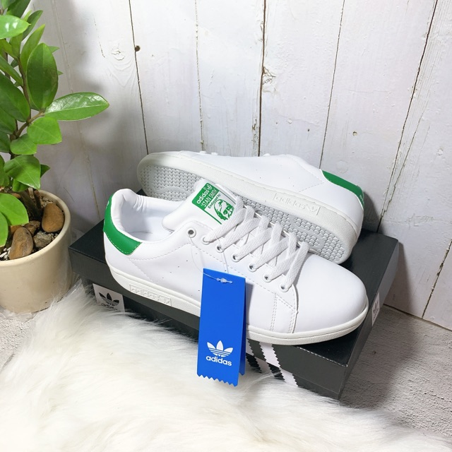 Giày nam nữ -stan smith-súp pơ loại chuẩn gót xanh lá kèm hộp xịn