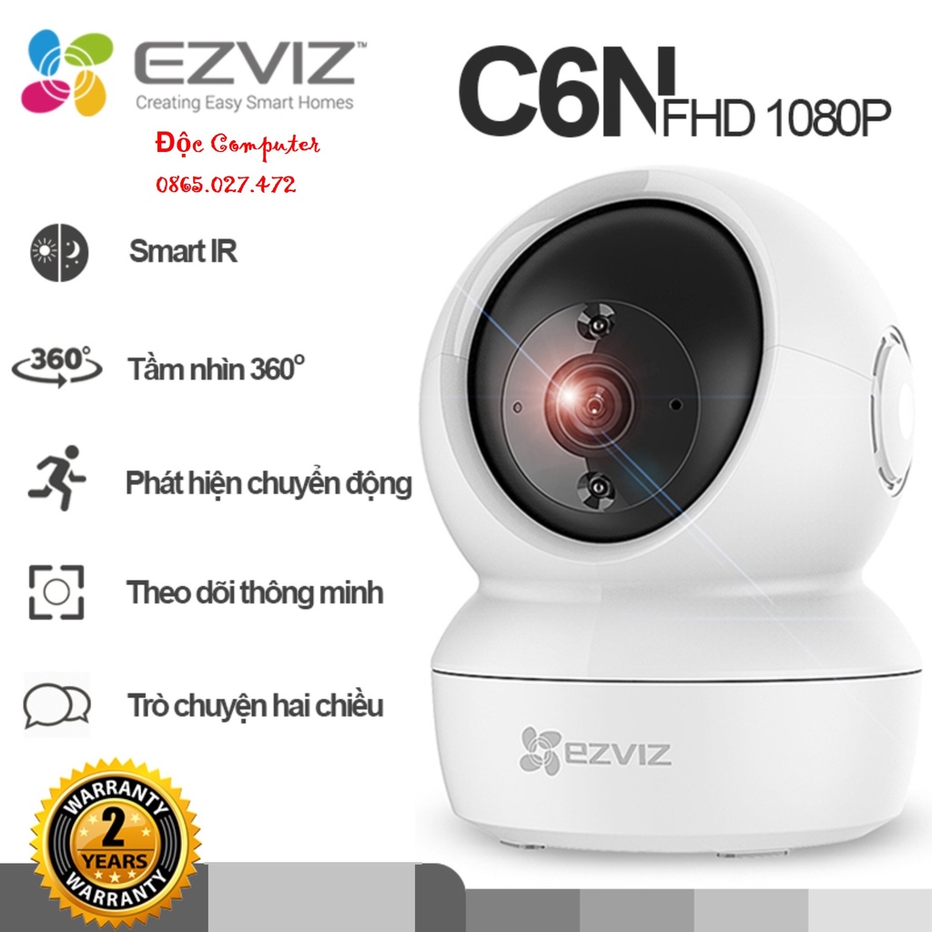 Camera wifi trong nhà Ezviz C6N 1080P sắc nét nhiều chức năng - Hàng Chính Hãng