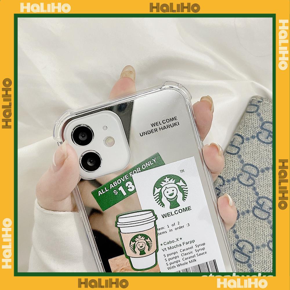 iPhone Case Acrylic HD Mirror Laser Airbag Shockproof Protection Camera Cute Drink Label Compatible For iPhone 11 iPhone 13 Pro Max iPhone 12 Pro Max iPhone 7 Plus iPhone xr