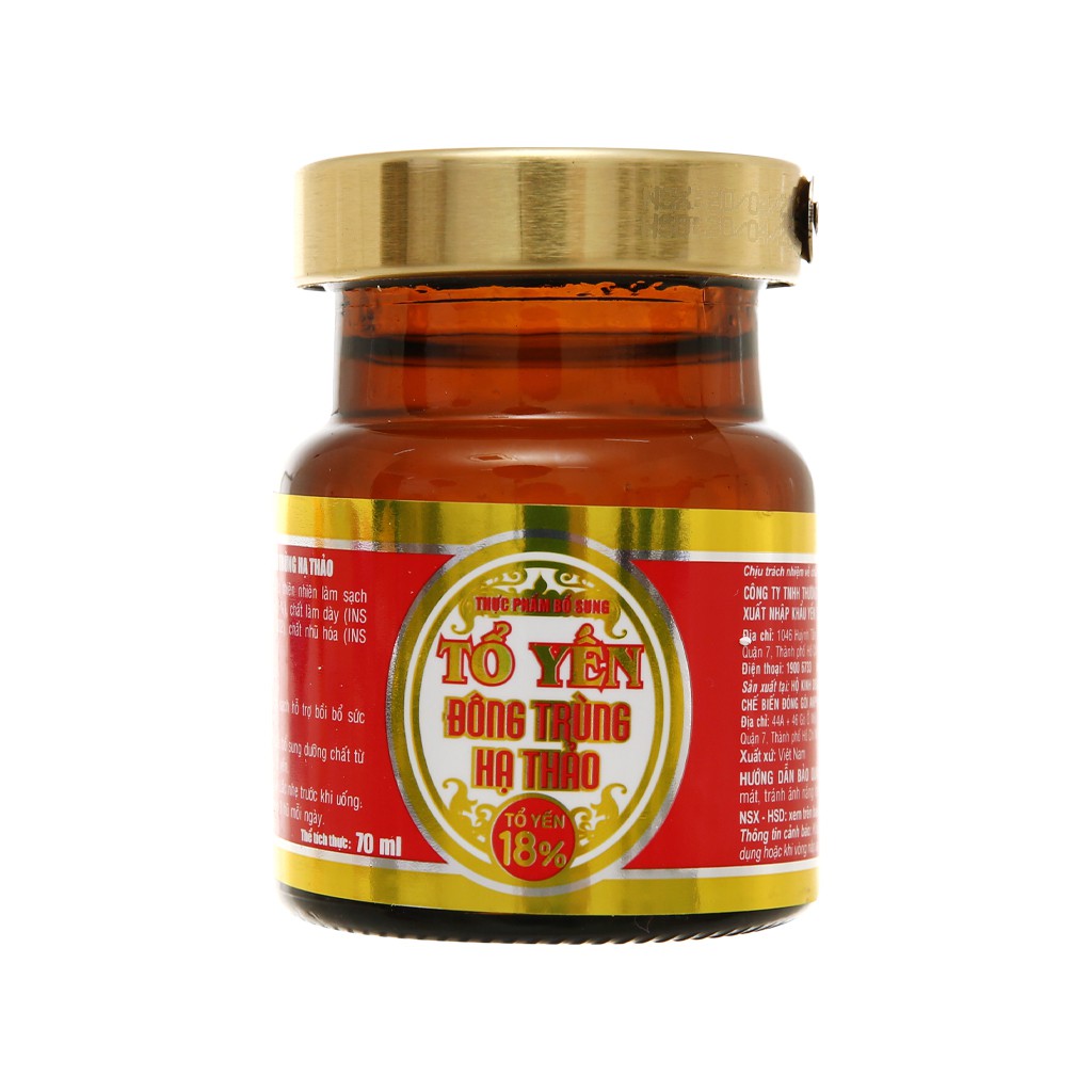 Hộp 6 Hũ Tổ Yến 18% Chưng Đông Trùng Hạ Thảo Sài Gòn Alpha 70ml