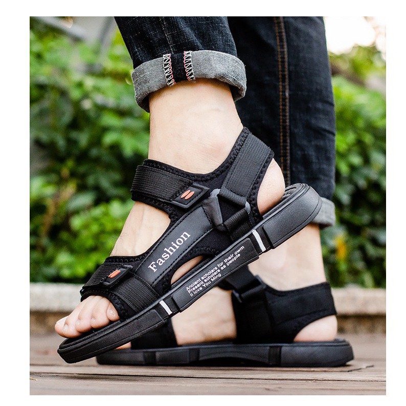 Dép sandal nam Fashion 2 quai dù  - xăng đan học sinh Fashion dễ đi dế phối đồ