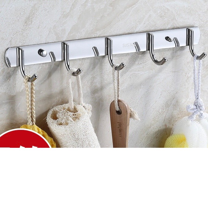 ( GIÁ HỦY DIỆT)Móc INOX treo quần áo trong nhà tắm cao cấp / Móc quần áo gắn tường 100% INOX