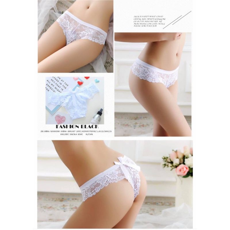 Quần lọt khe nữ ren đính nơ sau mông sexy Freesize - quần lót chip nữ gợi cảm 1515, quần lót ren nửa mông