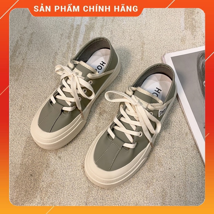Giày thể thao nữ Saphi Gót Gập dây buộc phối màu ullzang Hàn Quốc