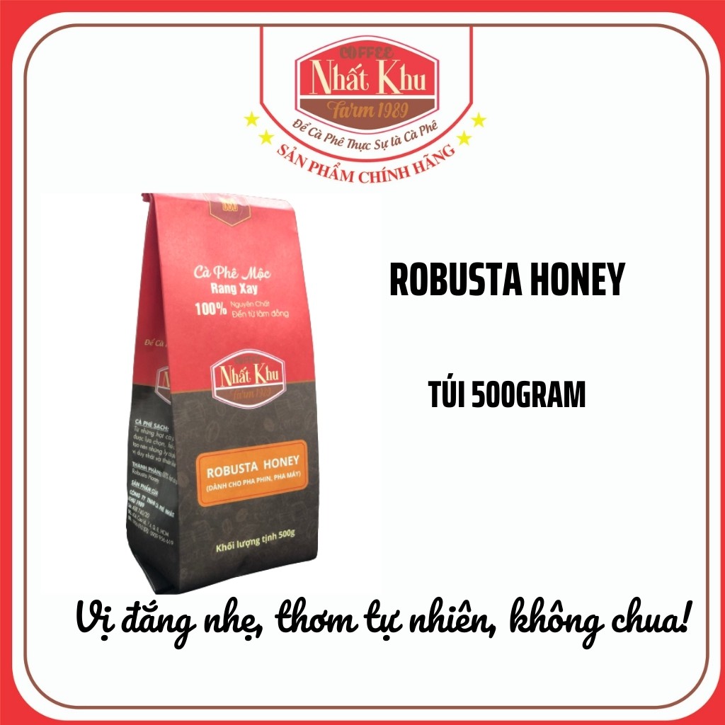 Cà phê pha phin Nhất Khu ♥️FREESHIP♥️ cafe nguyên chất 100% Robusta [túi 500gram] vị đắng không chua