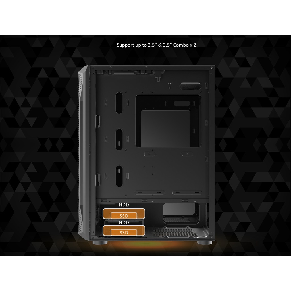 Vỏ Case Xigmatek Gaming X 3FX - KÈM 03 FAN XIGMATEK X20ARGB - Nút chỉnh Led - Đồng bộ Main - New - Chính Hãng Mai Hoàng