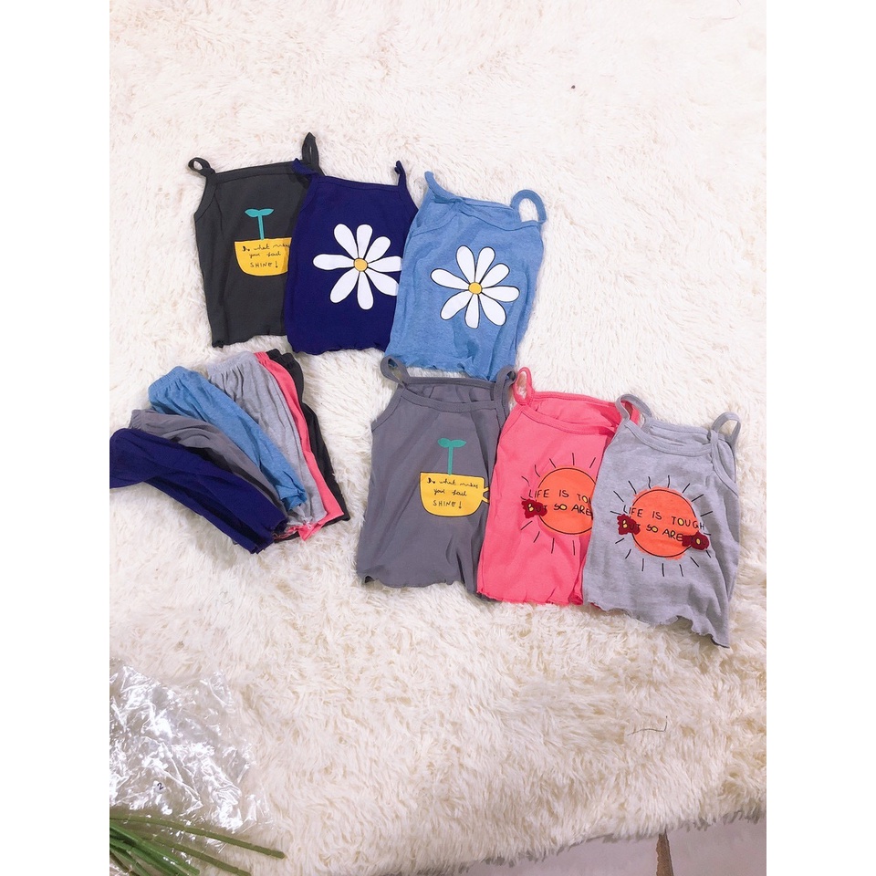 Bộ 2 dây cotton hoa quả Xinh Xắn cho bé gái 6-18kg, nhiều màu lựa chọn - SUMO KIDS