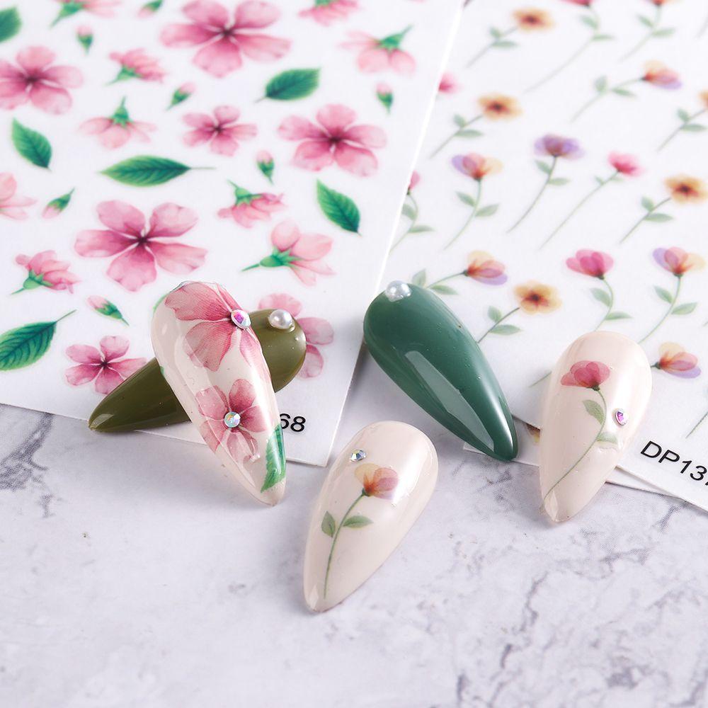 Miếng Dán Trang Trí Móng Tay Hình Hoa Anh Đào Nhiều Màu Sắc