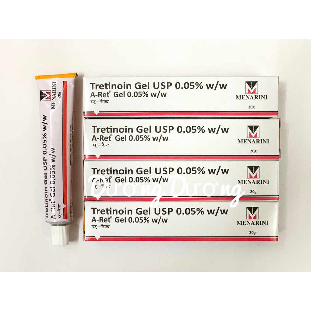 Tretinoin USP Aret 0.025% - 0,05% - 0,1% Gel giảm mụn, trẻ hóa da [Auth-Date mới] chính hãng Ấn Độ