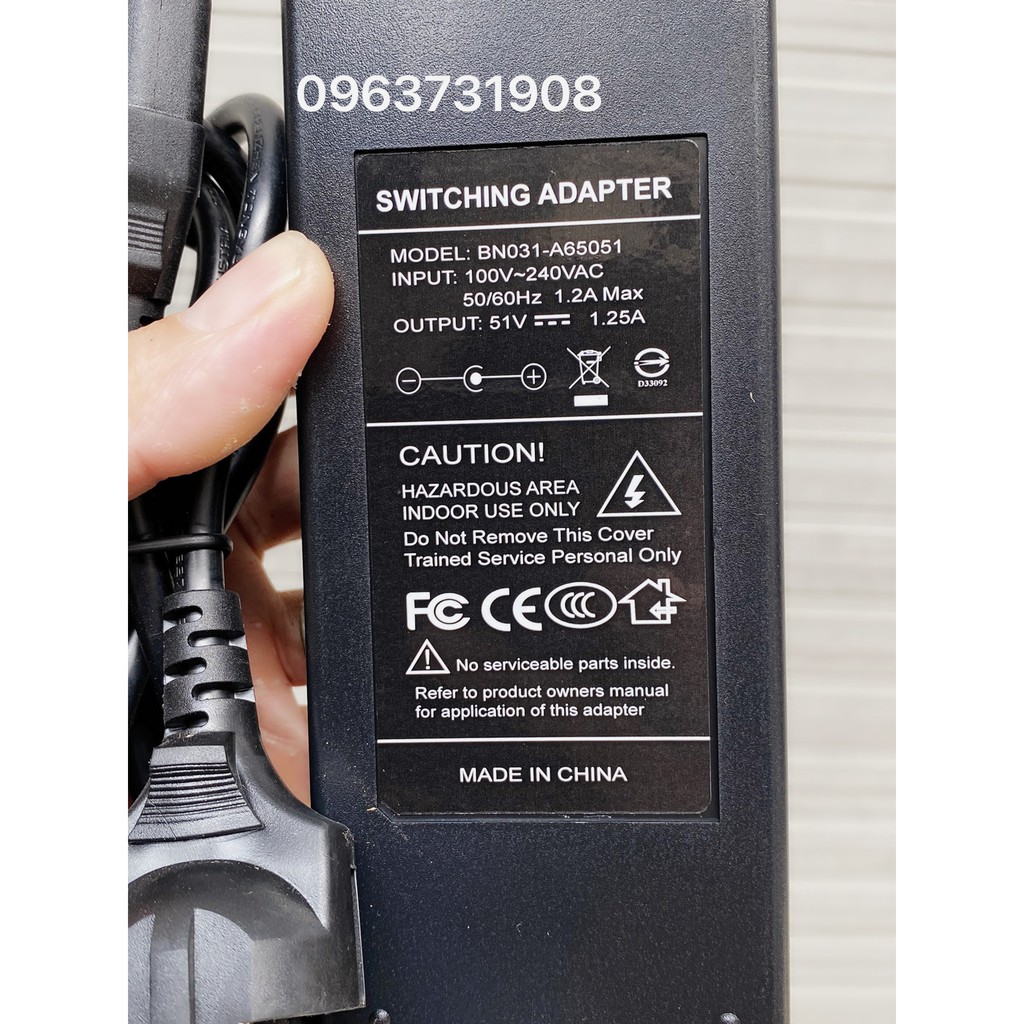 Bộ nguồn 51V-1.25A dùng cho Switch PoE Tenda TEF1105P-4-63W