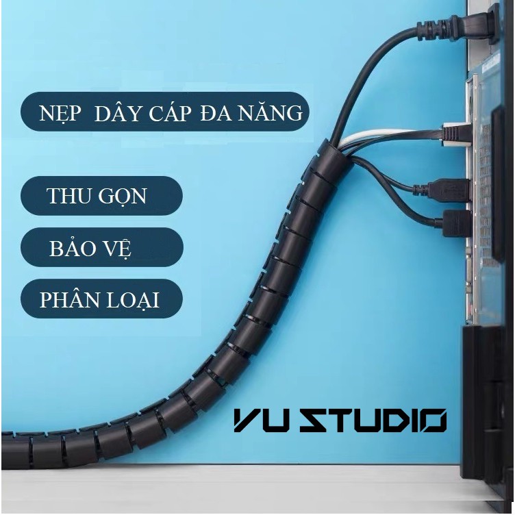 Dây nẹp đa năng cuốn thu gọn, kẹp, chống đứt gãy và bảo vệ tuyệt đối dây cáp máy ...