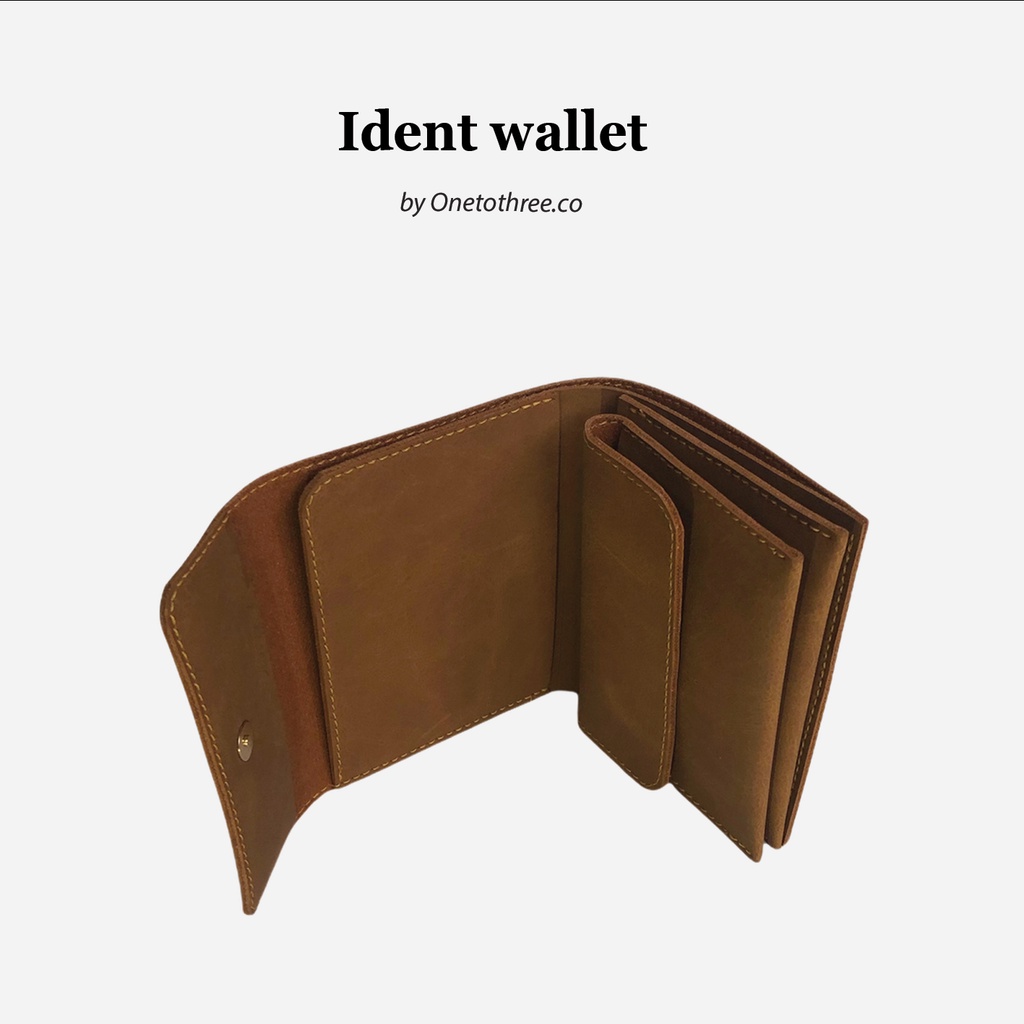 Ví da Handmade Ident Wallet Onetothree (chọn kiểu bên trong điền ghi chú)
