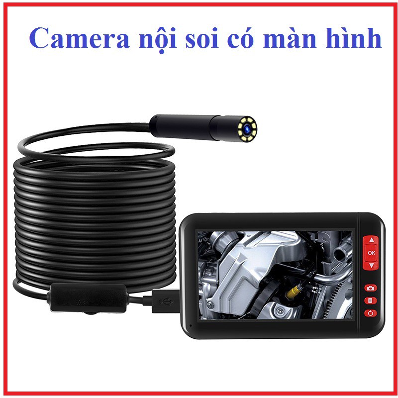 Camera nội soi 8 đèn led với màn hình 4.2inch độ phân giải cao 1080p tiện dụng dùng trong công nghiệp dây 2m