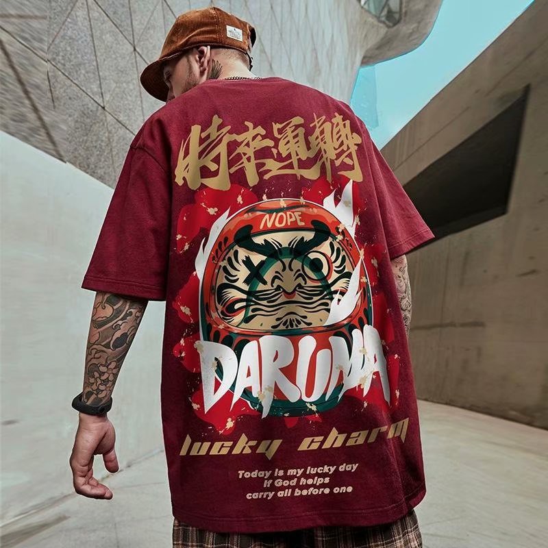 Áo Thun Cotton Tay Ngắn Dáng Rộng Phong Cách Harajuku Cho Nam Có Thể Lên Tới 150kg (S-8Xl)