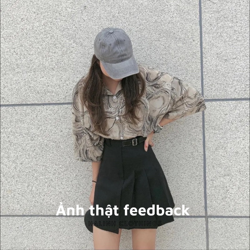 Chân váy đen trắng xếp ly ngắn nữ eo cao phong cách Hàn Quốc | BigBuy360 - bigbuy360.vn