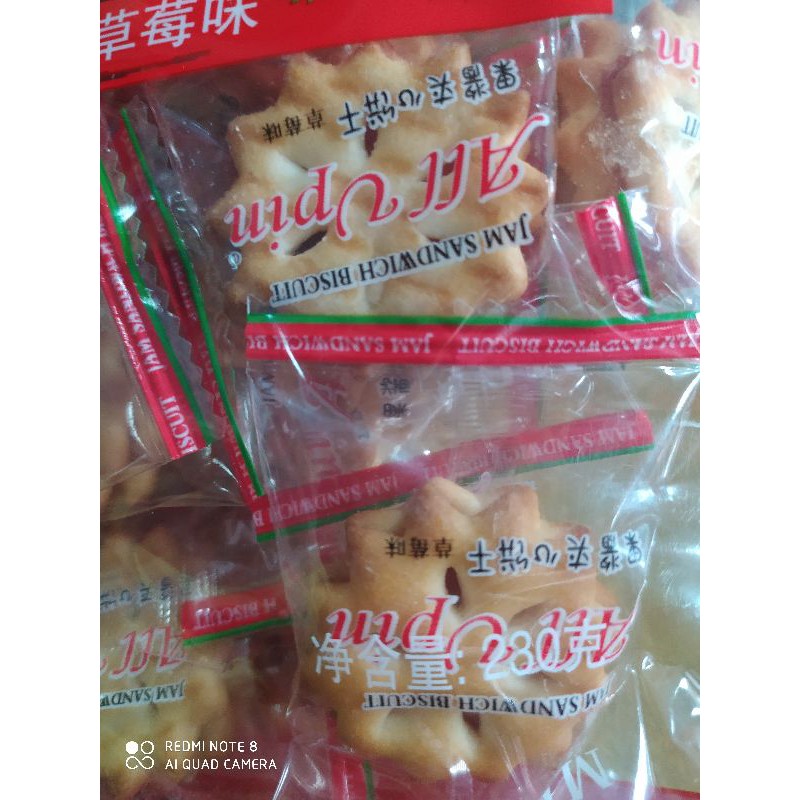 Bánh quy kẹp kem Allvpin vị dâu hàn quốc