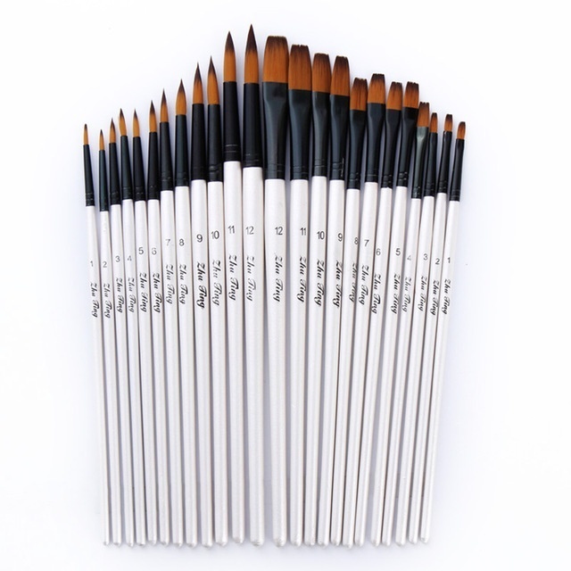 Set 12 Cọ Vẽ Màu Nước Chuyên Nghiệp