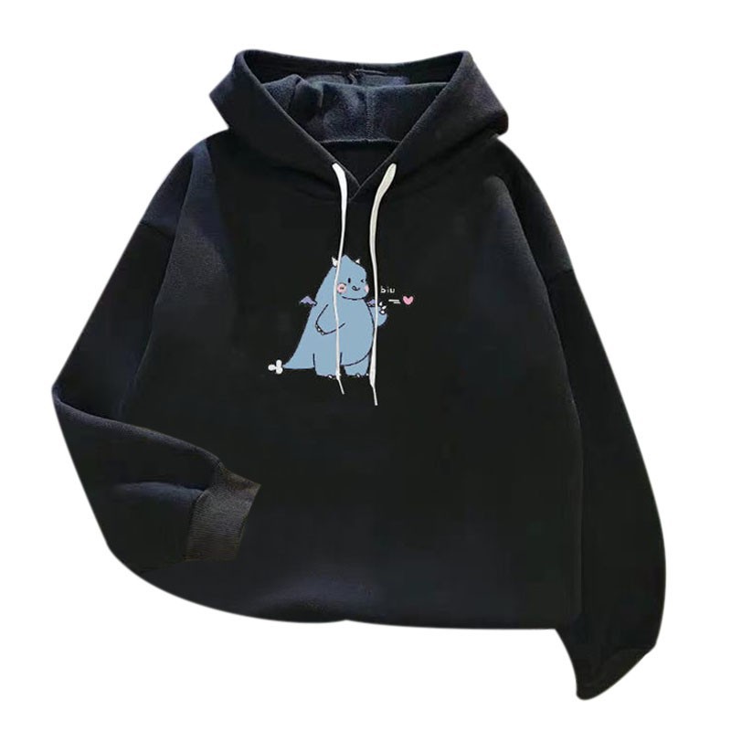 Áo hoodie tay dài họa tiết hoạt hình trẻ trung cho nữ