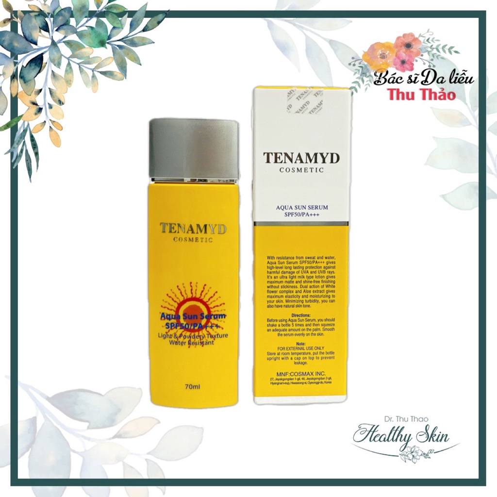 [70mL] HUYẾT THANH CHỐNG NẮNG TENAMYD - AQUA SUN SERUM SPF 50 (KEM CHỐNG NẮNG)