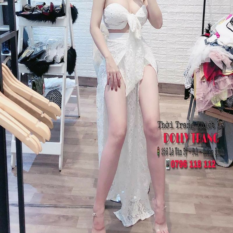 sét áo ống chân váy xẻ dài sexy