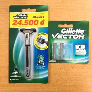 Dao cạo râu Gillette Vector lưỡi 2 hoặc combo 2 lưỡi dao cạo 2 Gillette Vector