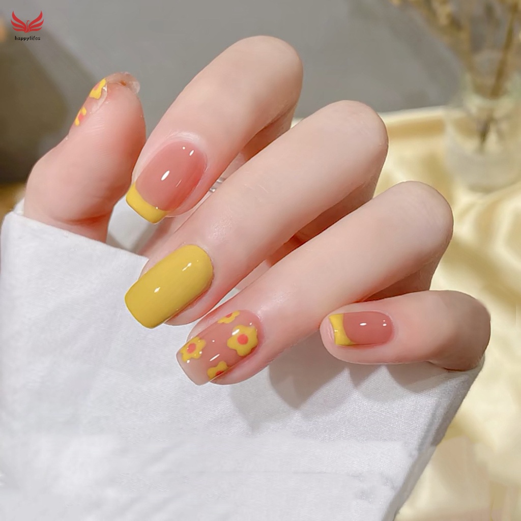 Set 24 Móng Tay Giả Thời Trang Cho Nữ Kèm Keo Dán