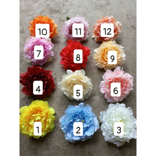 Đầu bông mẫu đơn 12cm _ Hoa giả trang trí