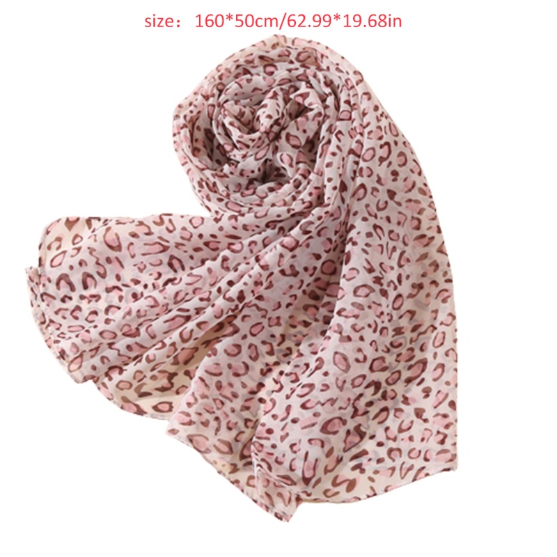 Khăn Choàng Cổ Chiffon In Họa Tiết Da Báo Phong Cách Hồi Giáo Dành Cho Nữ