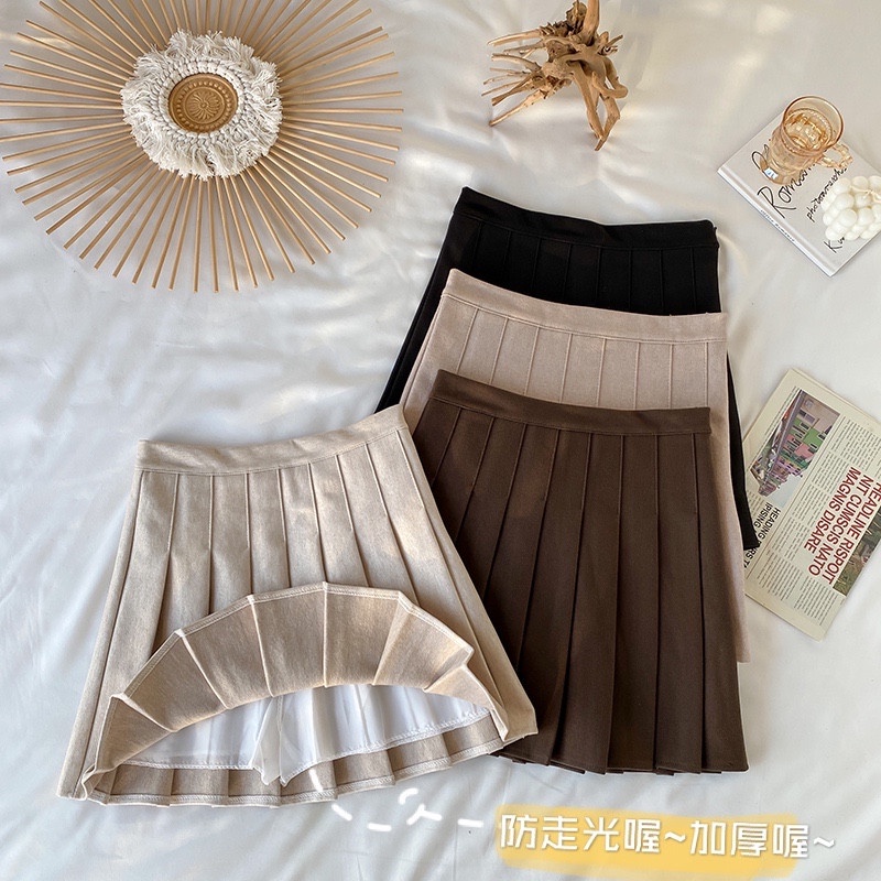 Chân Váy Len Chữ a Lưng Cao Xếp Ly Thời Trang Cho Nữ