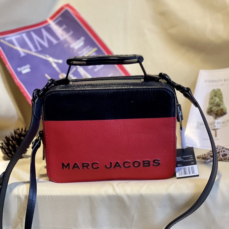 Túi Marc Jacobs the Box colorblock đen - đỏ