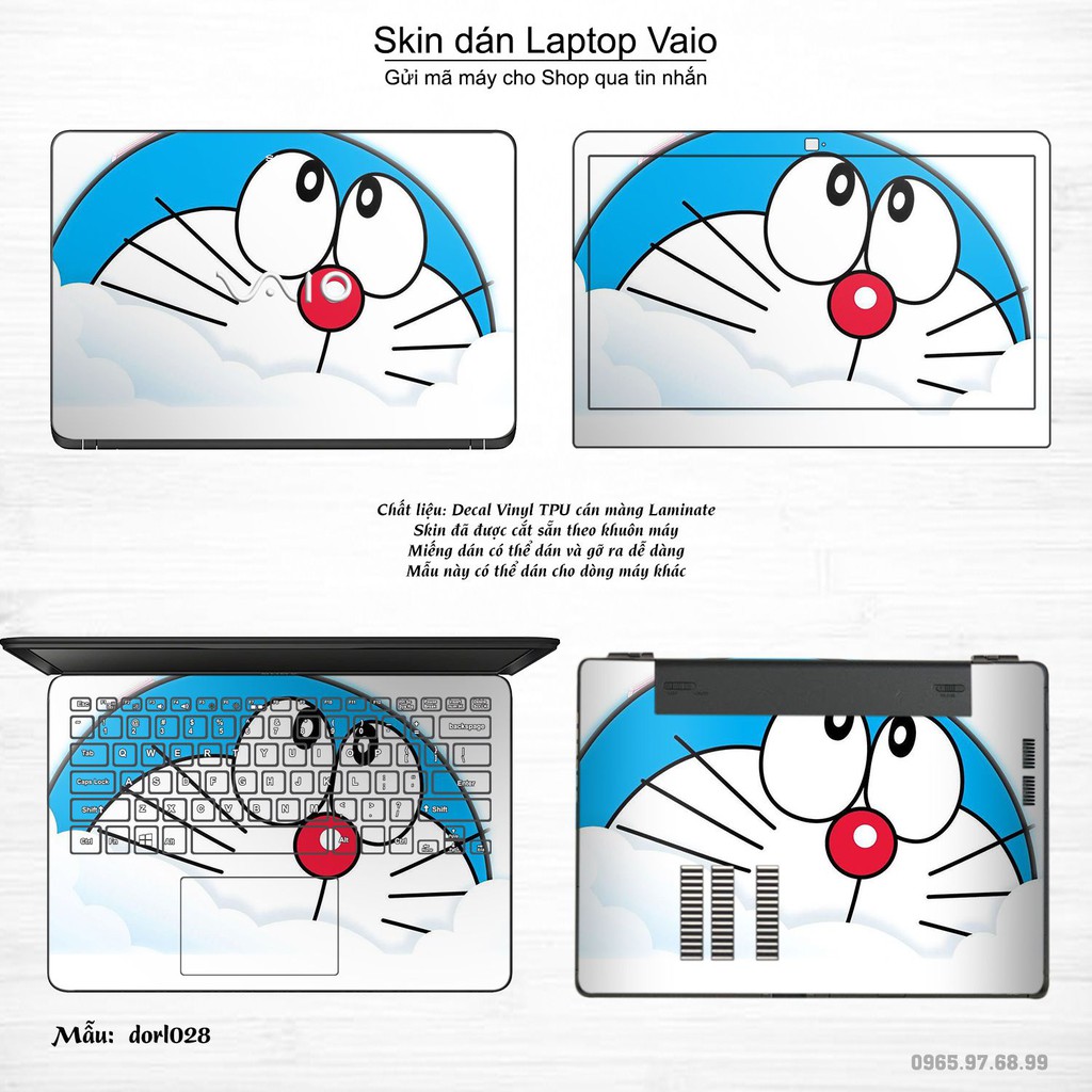 Skin dán Laptop Sony Vaio in hình Doraemon