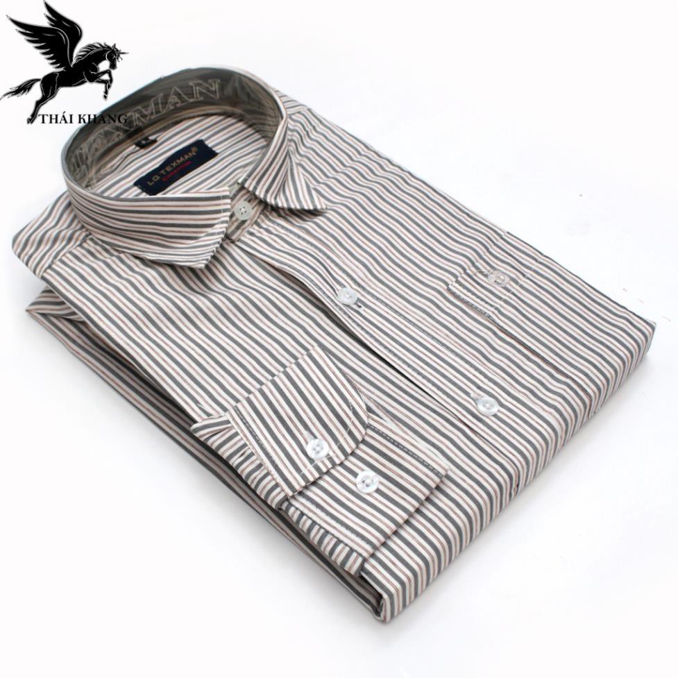 Áo sơ mi dài tay nam trung niên kẻ sọc vải Cotton cao cấp mềm mại bền màu không nhăn không xù lông | BigBuy360 - bigbuy360.vn