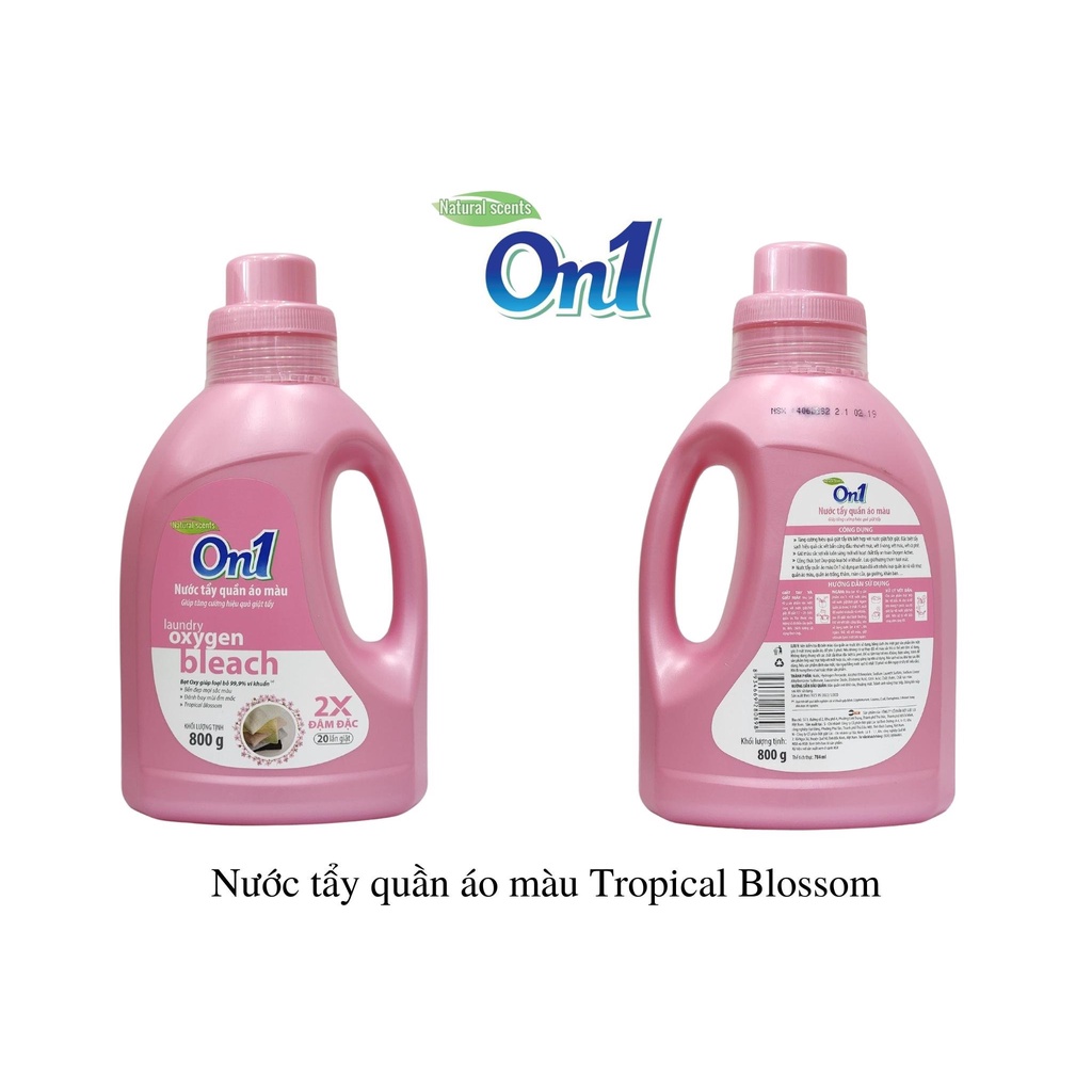 Nước tẩy quần áo On1 màu hương Tropical Blossom 800g N7601 khử mùi hôi ẩm mốc lưu hương thơm mát - Lixco Việt Nam