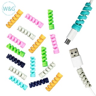 Set 2 dây lò xo quấn bảo vệ dây cáp sạc USB Android làm từ silicon