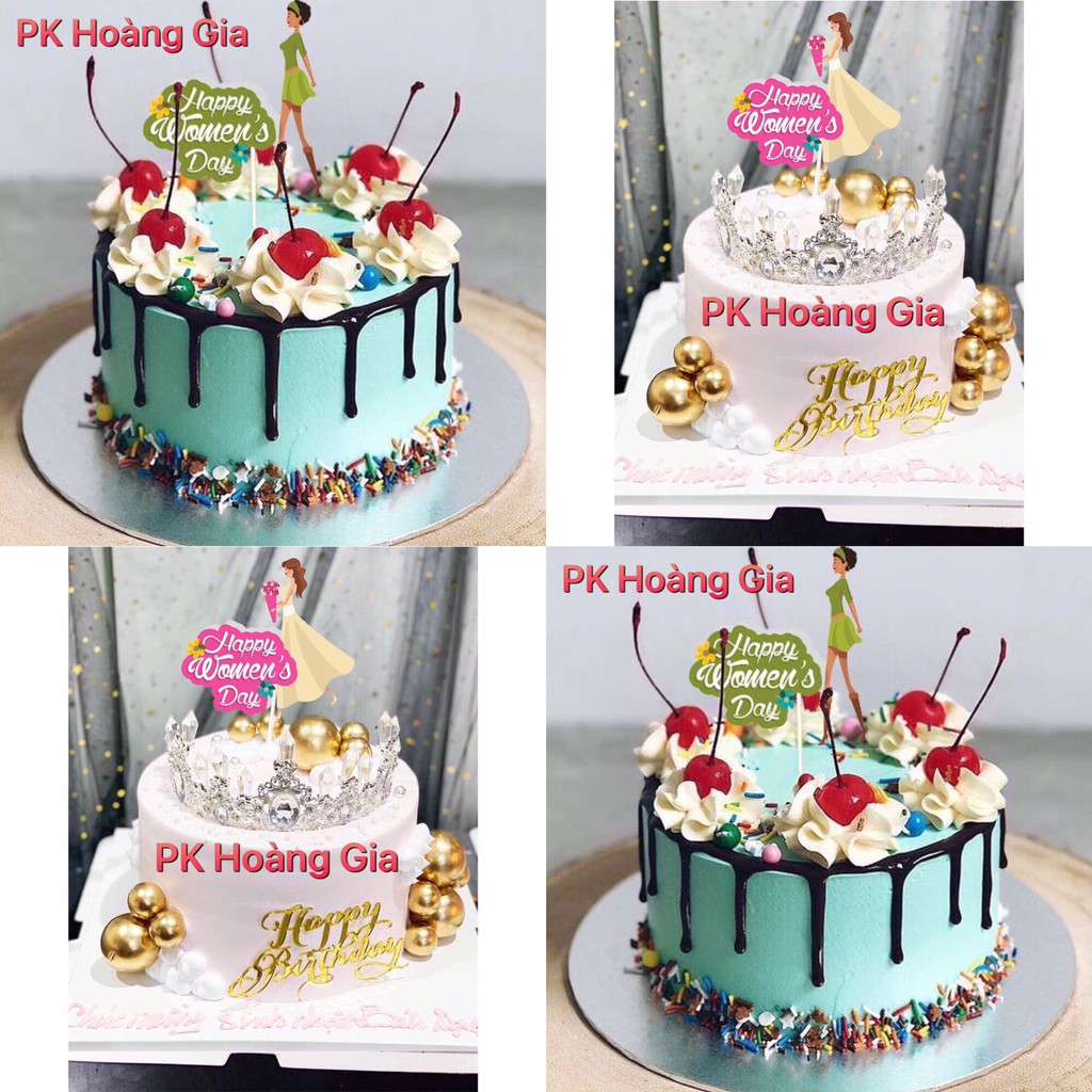 Trang Trí Bánh Sinh Nhật, Thẻ 8/3 ( 1 sét 10 cái )