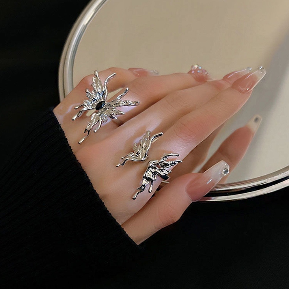 Nhẫn Hở Chạm Khắc Hình Bướm Thời Trang Cho Nữ