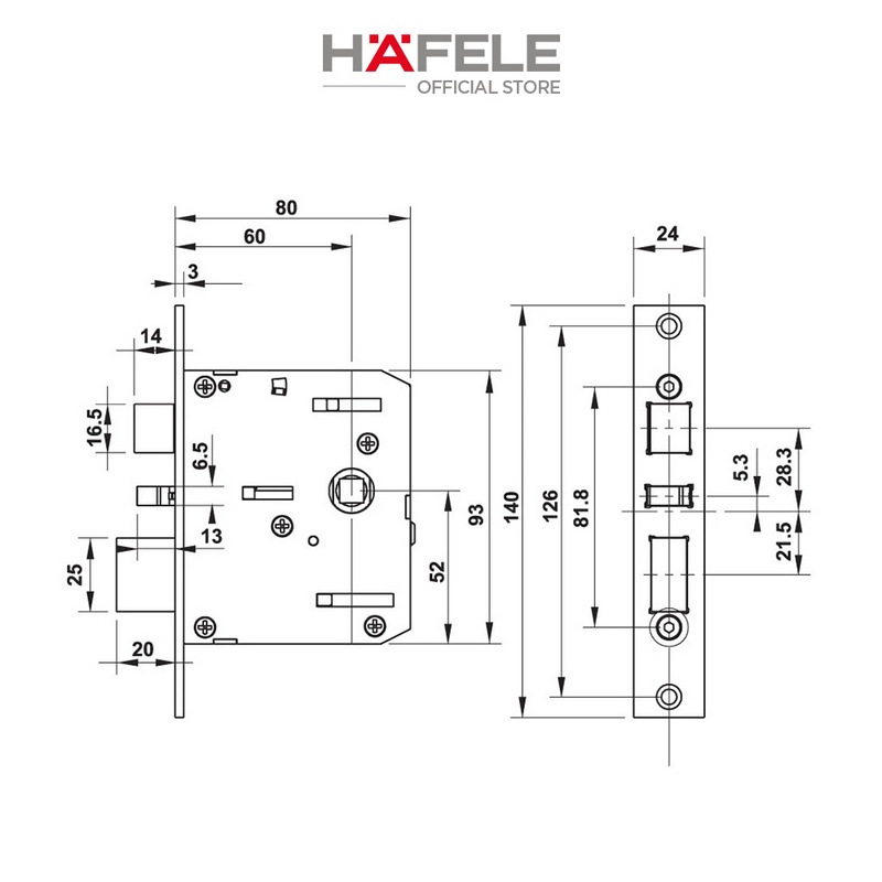 Khóa điện tử Hafele DL7100 - M91205498 màu đen