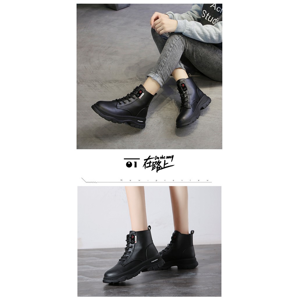 Boot Nữ Da Cao Cổ Cột Dây Phong Cách Thời Trang Hàn Quốc MBS352 - Seun shoes | BigBuy360 - bigbuy360.vn